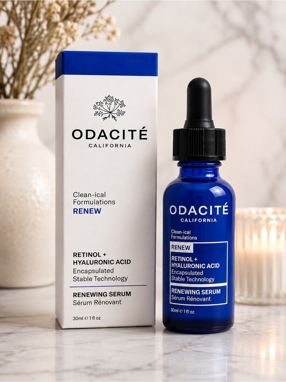 Odacité Retinol + Hyaluronic Acid Renewing Serum 30ml NEW Clean Beauty